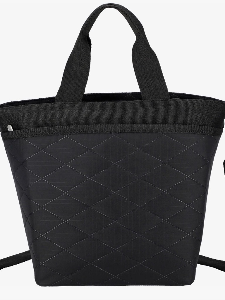 Quilted Black Tote Bag - Bucket Bag